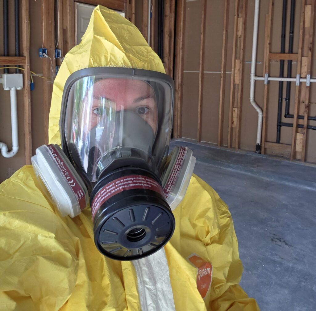 Full Protective Equipment during mold remediation